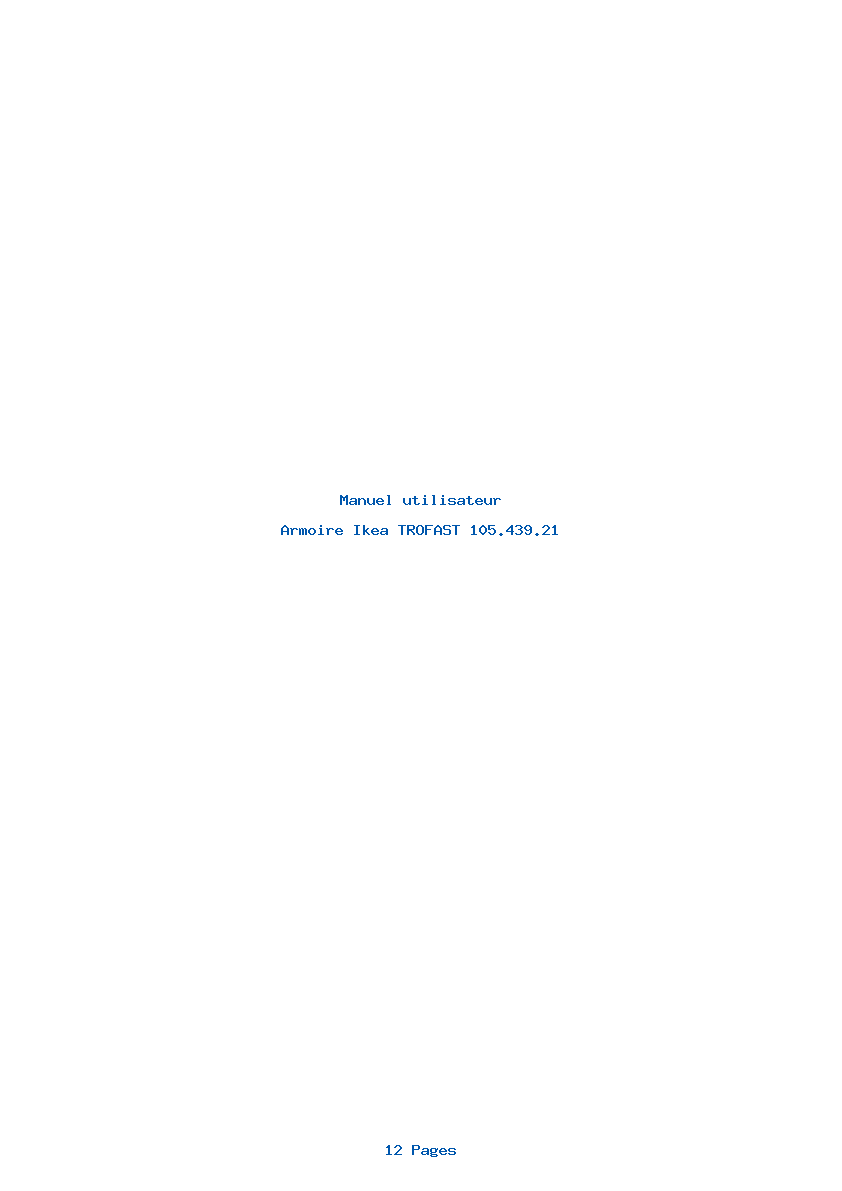 Page 1 de la notice Manuel utilisateur Ikea TROFAST 105.439.21