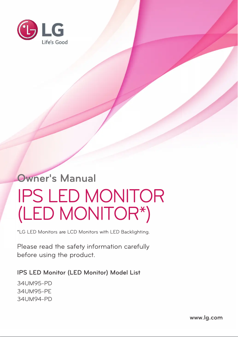 Page 1 de la notice Manuel utilisateur LG 34UM94-P