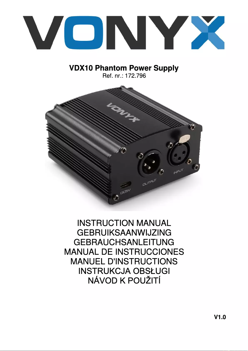 Page 1 de la notice Manuel utilisateur Vonyx VDX10