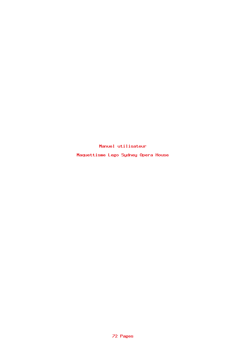 Page 1 de la notice Manuel utilisateur Lego Sydney Opera House
