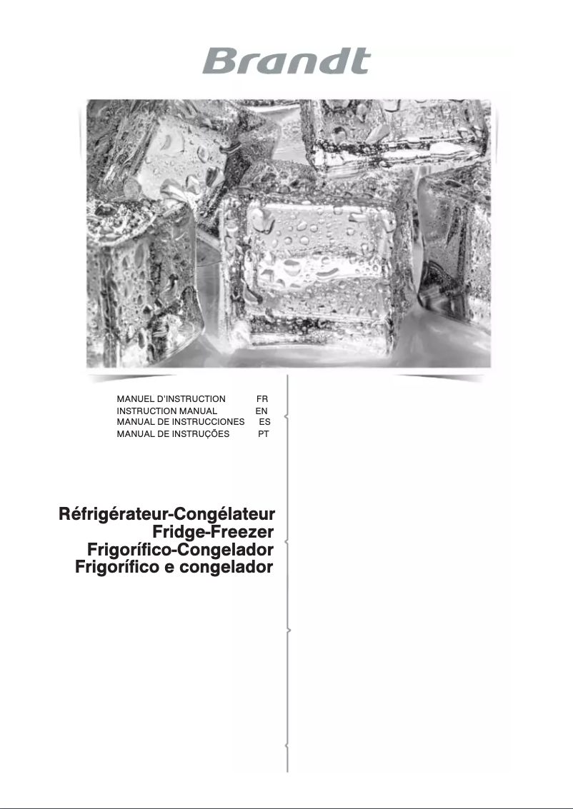 Page 1 de la notice Manuel utilisateur Brandt BD8712NWX