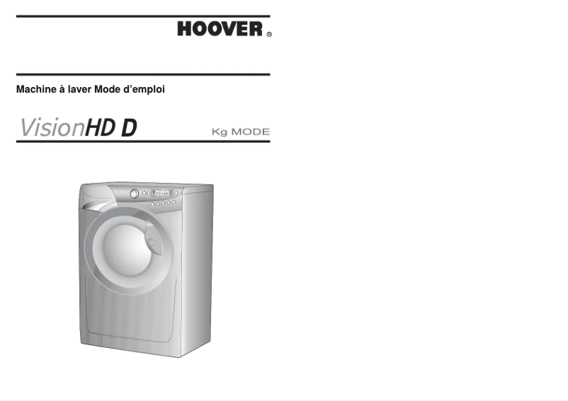 Page 1 de la notice Manuel utilisateur Hoover VHD 8814D-47