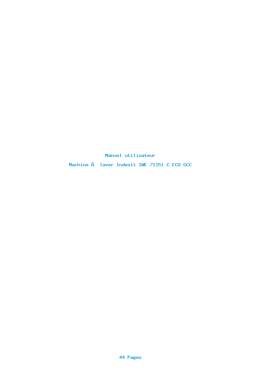 Page 1 de la notice Manuel utilisateur Indesit IWE 71251 C ECO GCC