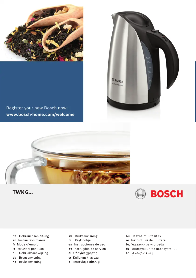 Page 1 of the manual User Manual Bosch TWK6008