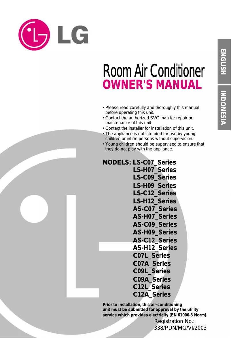 Page 1 de la notice Manuel utilisateur LG LS-C076ZMC0