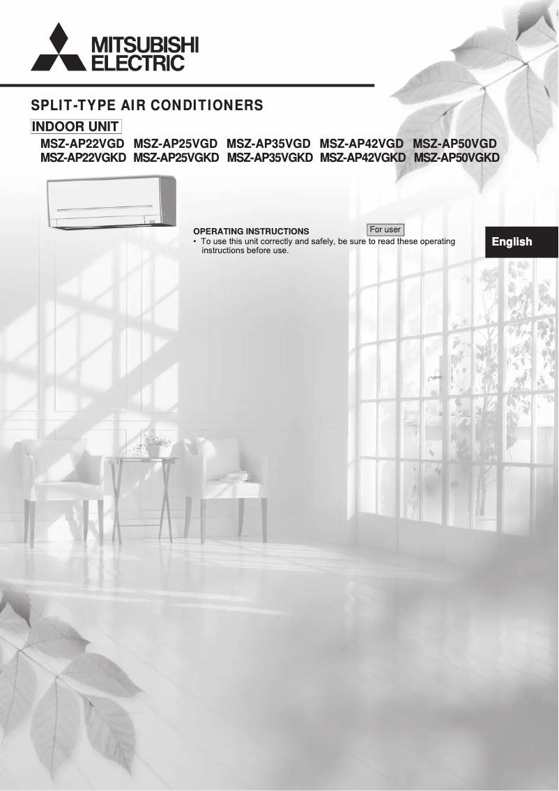 Página 1 del manual Manual de usuario Mitsubishi MSZ-AP50VG