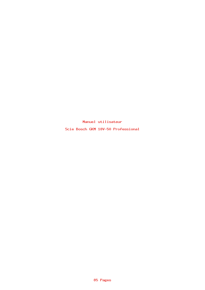 Page 1 de la notice Manuel utilisateur Bosch GKM 18V-50 Professional