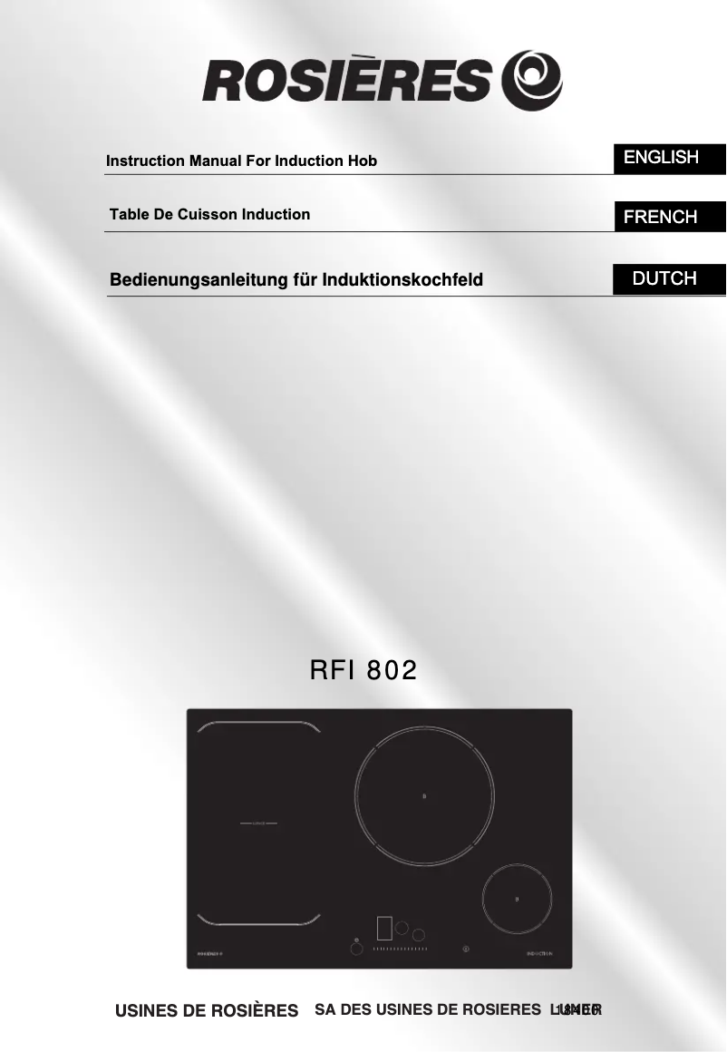 Page 1 de la notice Manuel utilisateur Rosieres RFI 802