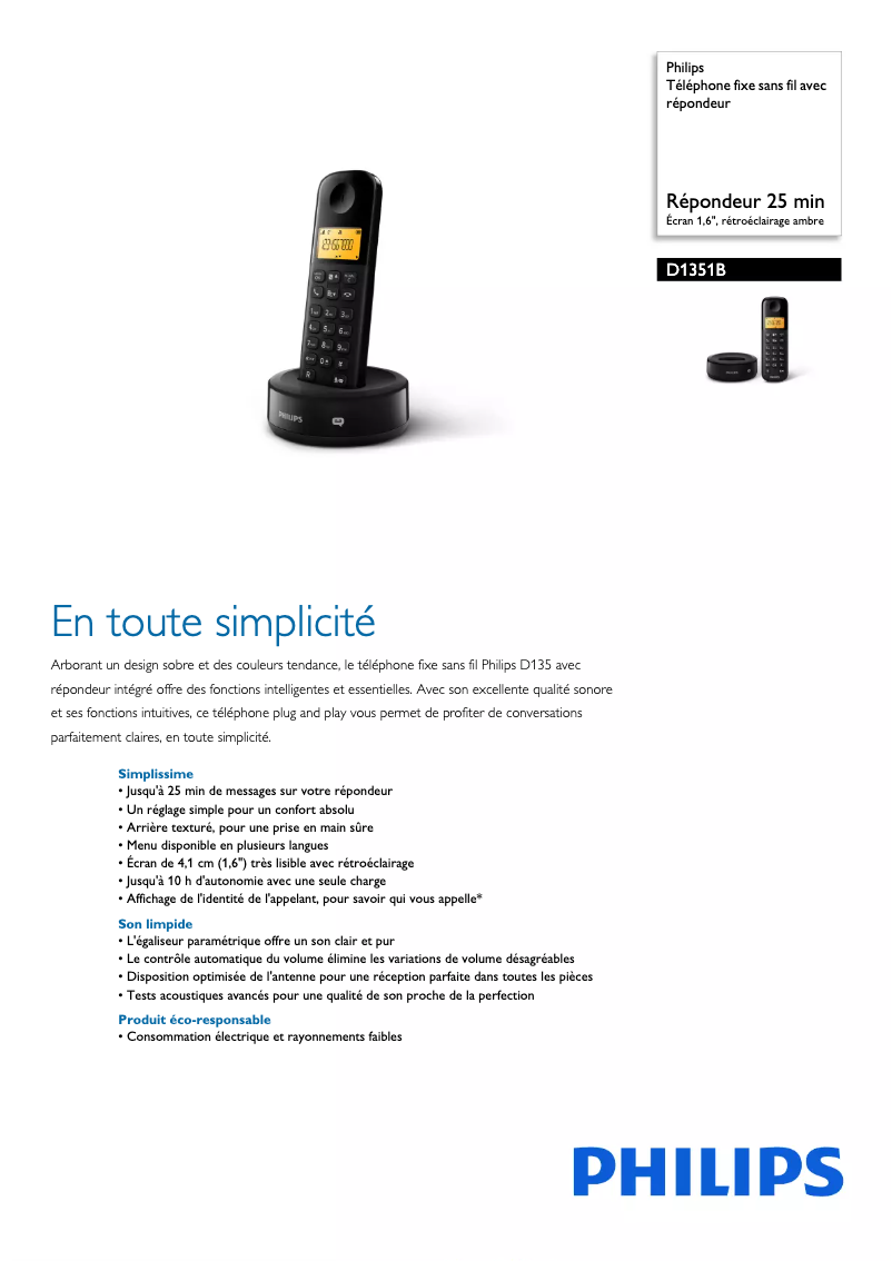 First page image of the manual for D1351B