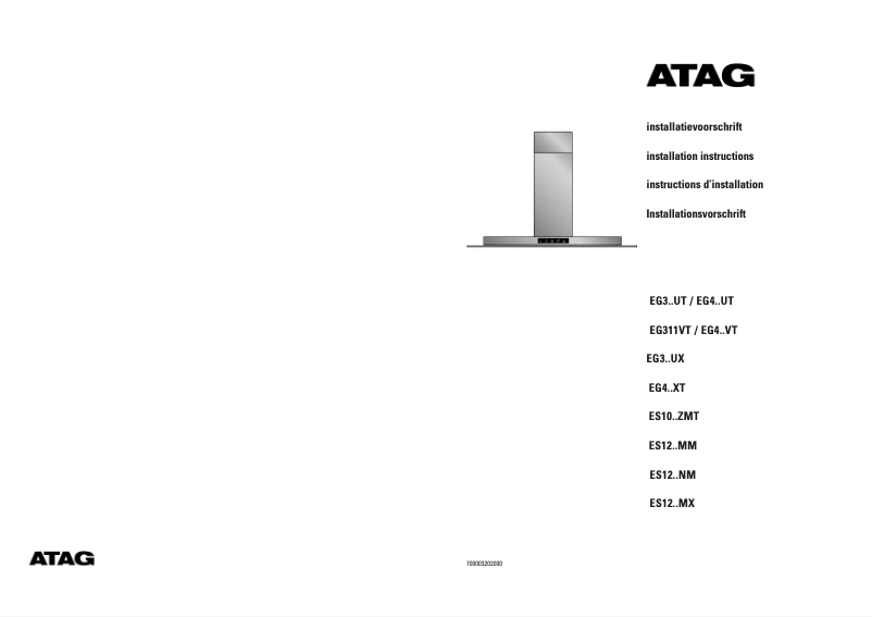 Página 1 del manual Guía de instalación Atag EG311UXUU