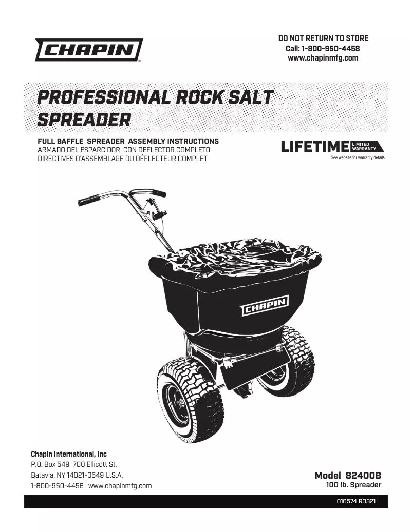 Page 1 de la notice Manuel utilisateur Chapin 82400B