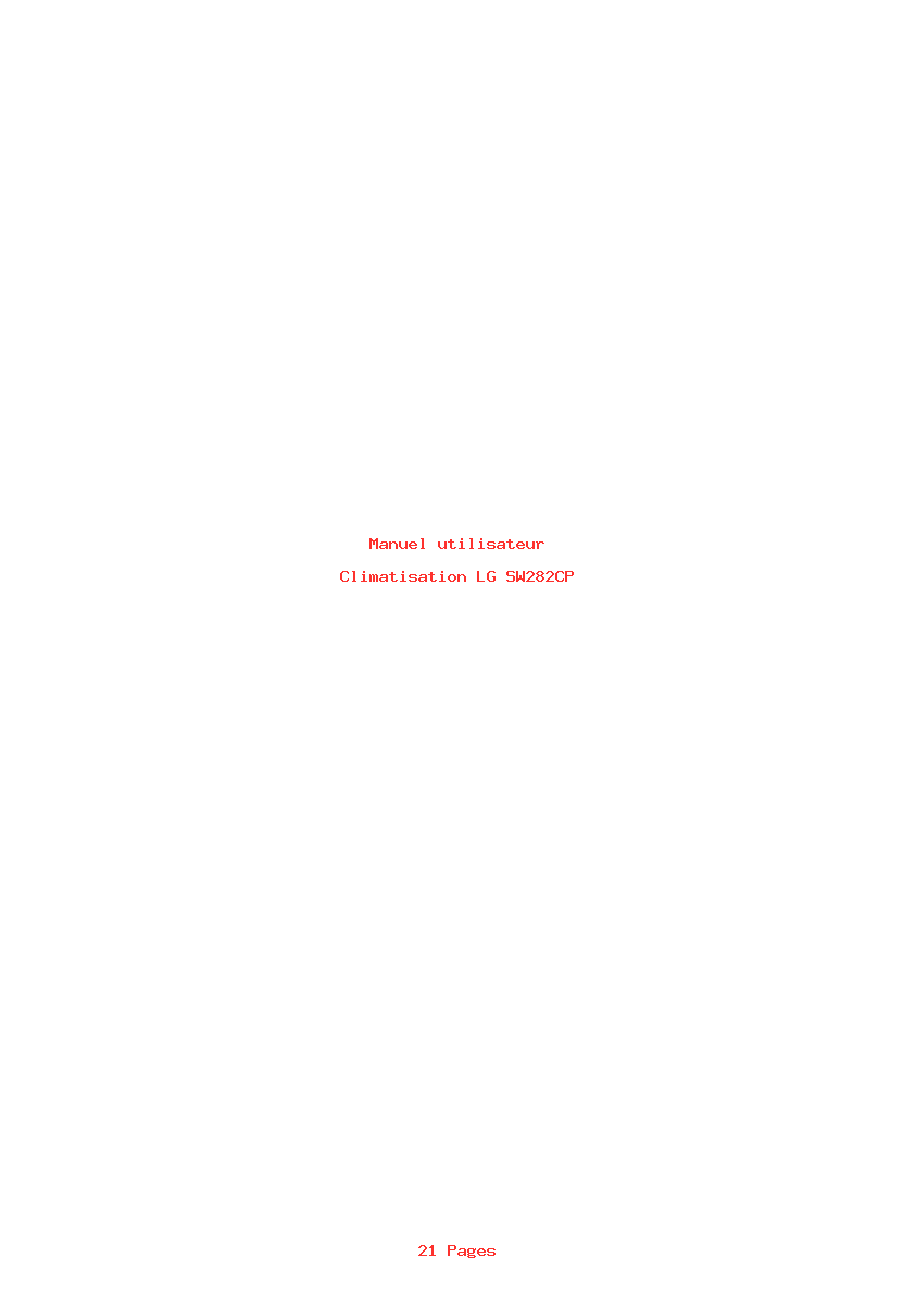 Page 1 de la notice Manuel utilisateur LG SW282CP