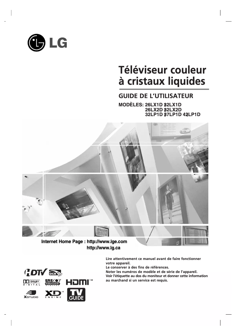 Page 1 de la notice Manuel utilisateur LG 42LP1D