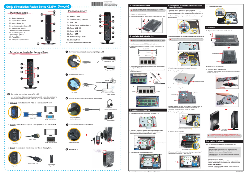 Page 1 de la notice Manuel utilisateur Shuttle XS 3500BA V4