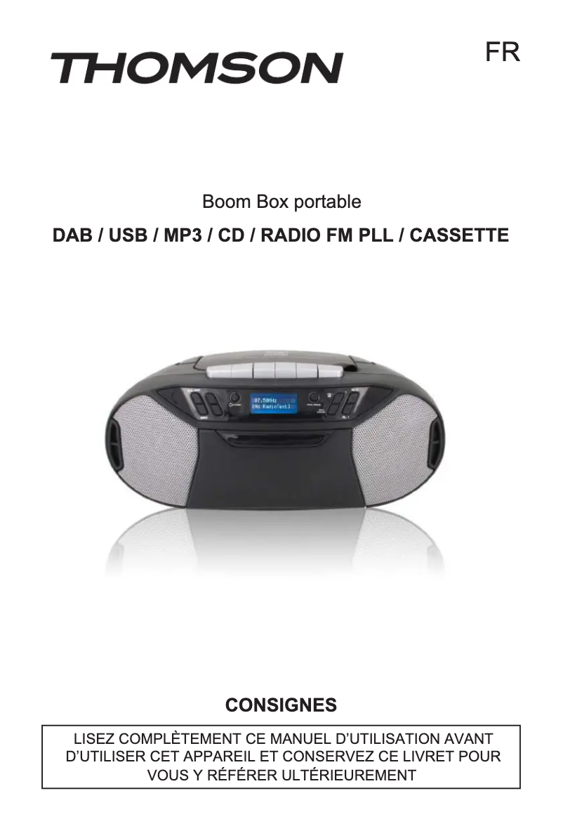 Page 1 de la notice Manuel utilisateur Thomson RK250UDABCD
