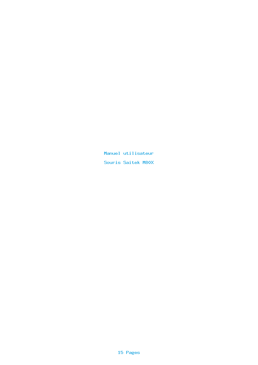 Page 1 de la notice Manuel utilisateur Saitek M80X