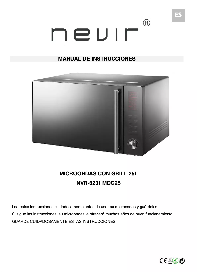 Page 1 de la notice Manuel utilisateur Nevir NVR-6231 MDG25