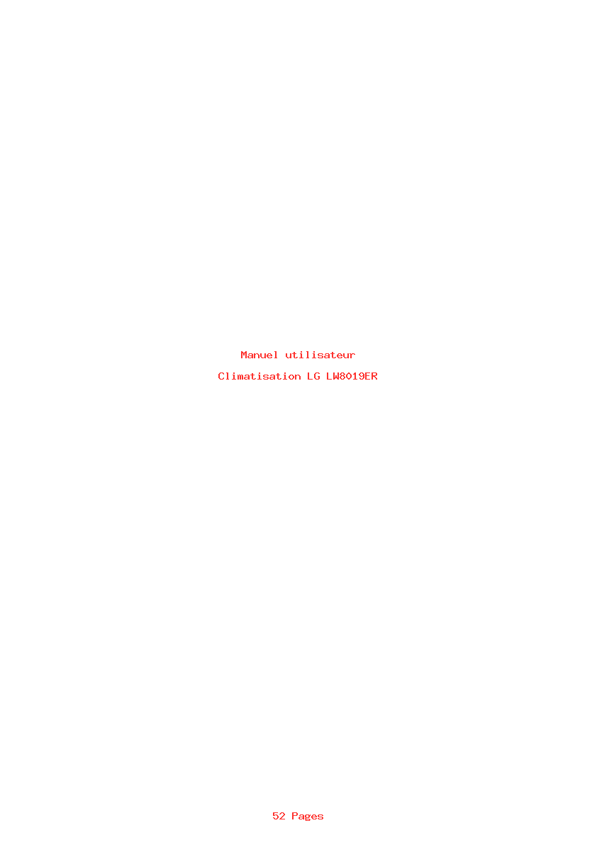 Page 1 de la notice Manuel utilisateur LG LW8019ER