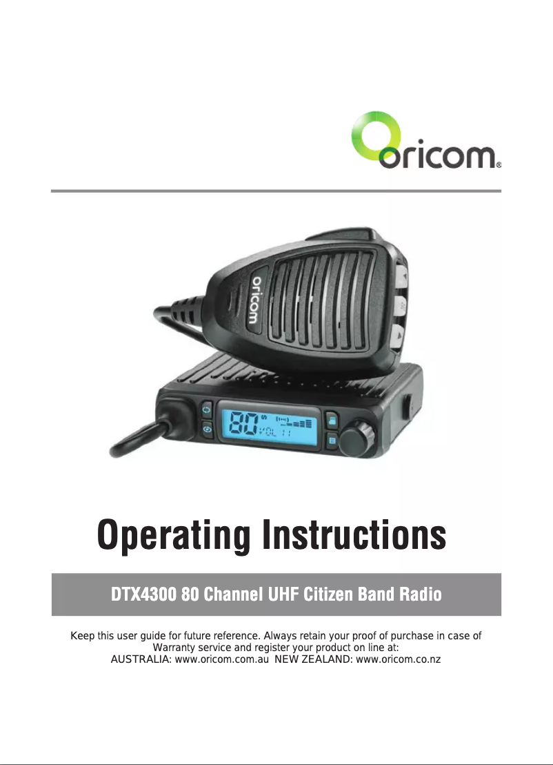 Page 1 de la notice Manuel utilisateur Oricom DTX4300