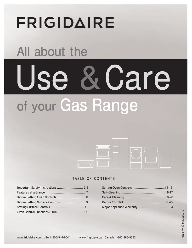 Page 1 de la notice Manuel utilisateur Frigidaire LFGF3022LW