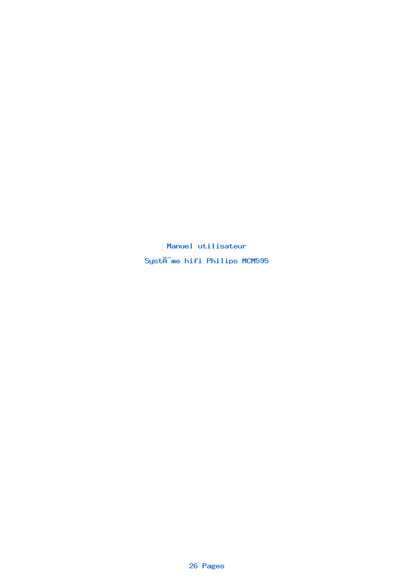 Page 1 de la notice Manuel utilisateur Philips MCM595