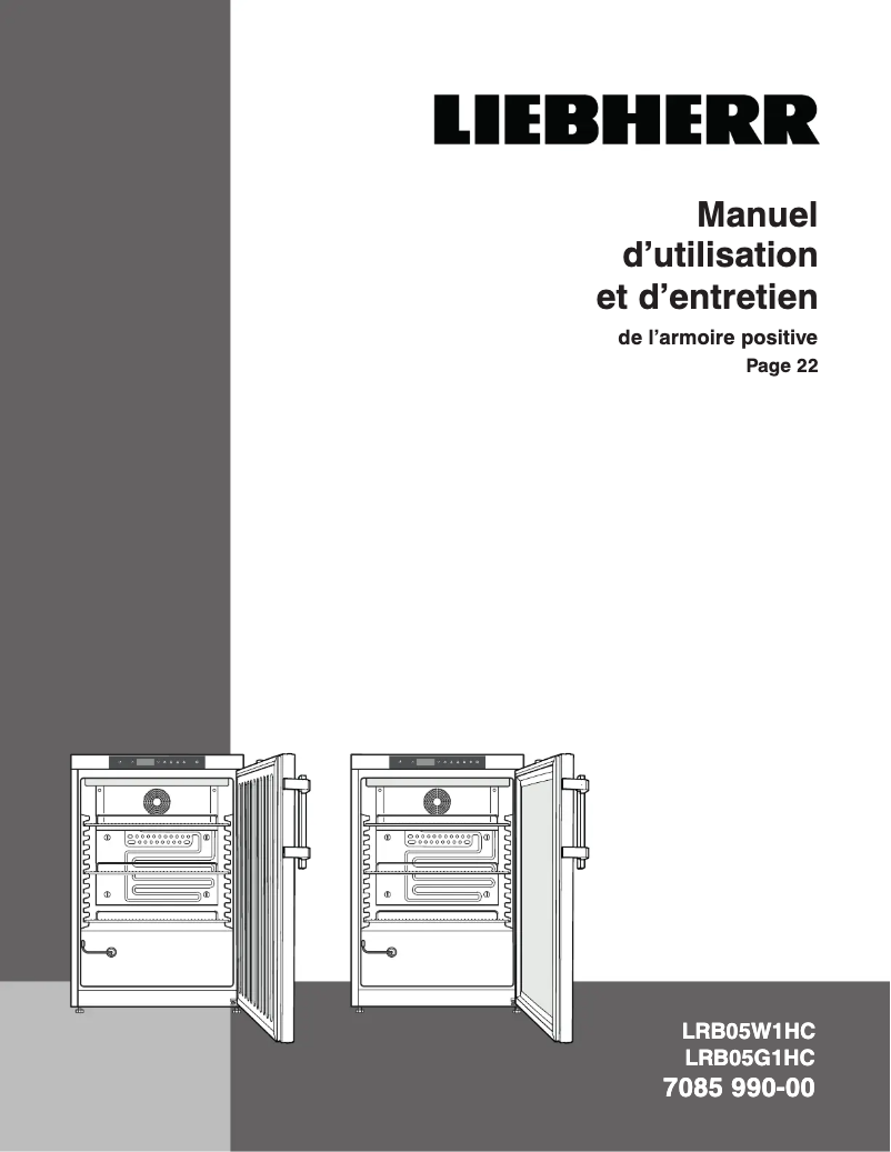 Page 1 de la notice Manuel utilisateur Liebherr LRB05W1HC