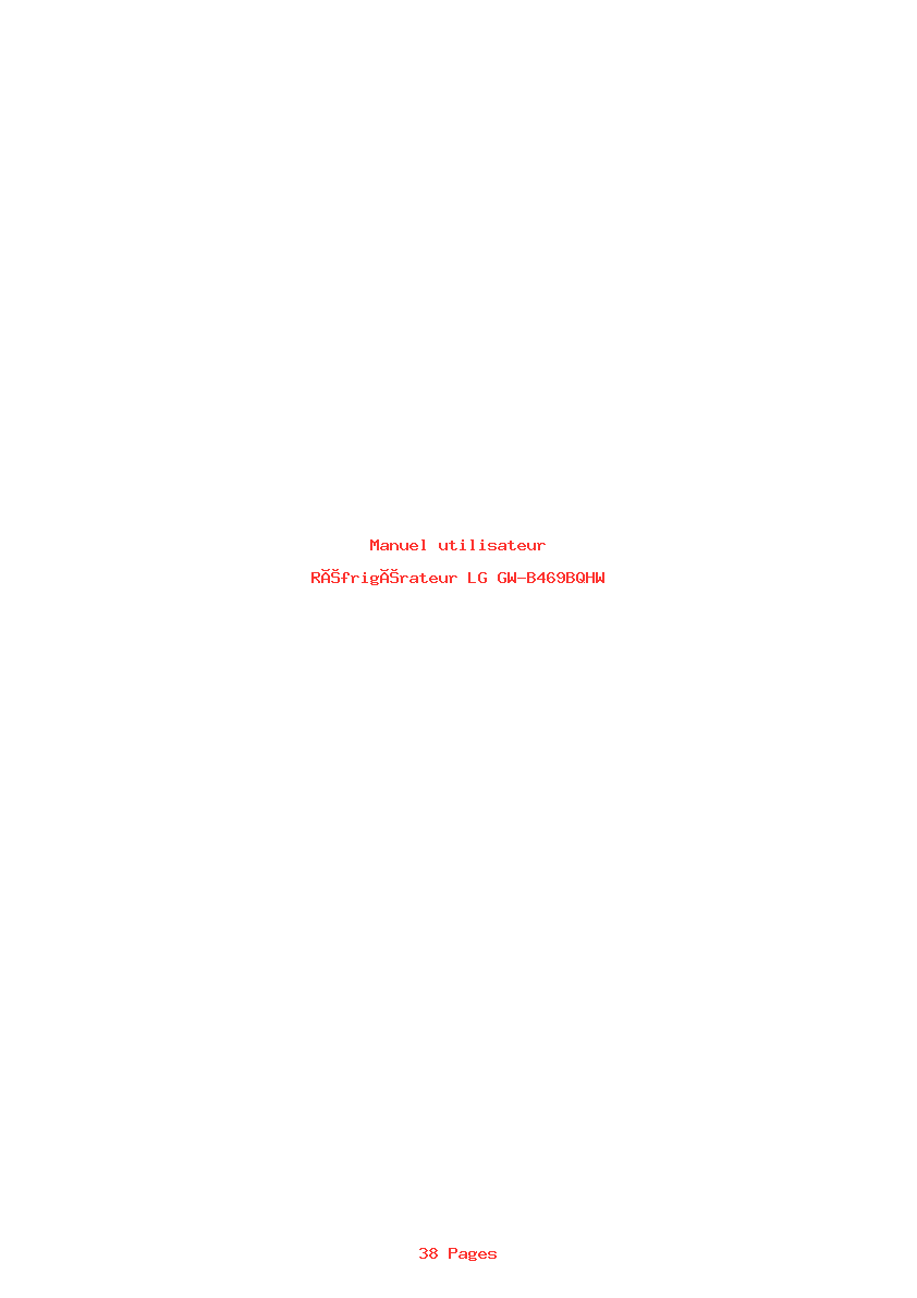 Page 1 de la notice Manuel utilisateur LG GW-B469BQHW