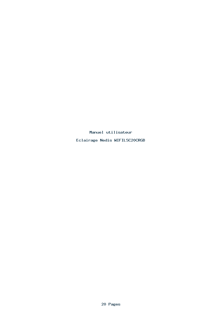 Page 1 de la notice Manuel utilisateur Nedis WIFILSC20CRGB