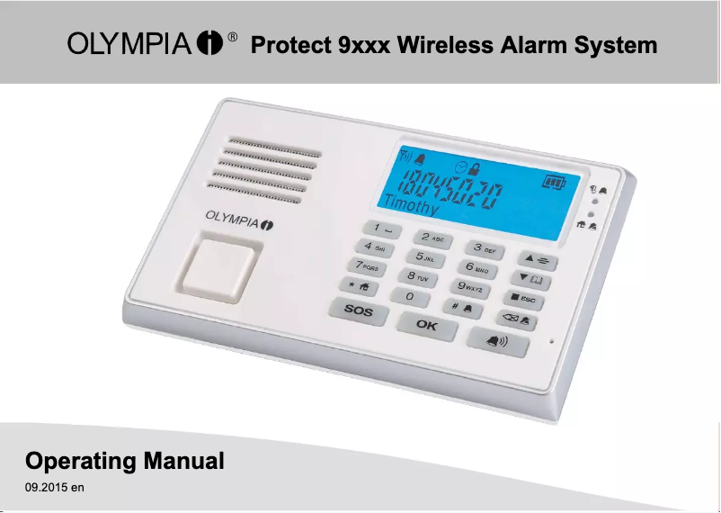 Page 1 de la notice Manuel utilisateur Olympia Protect 9035