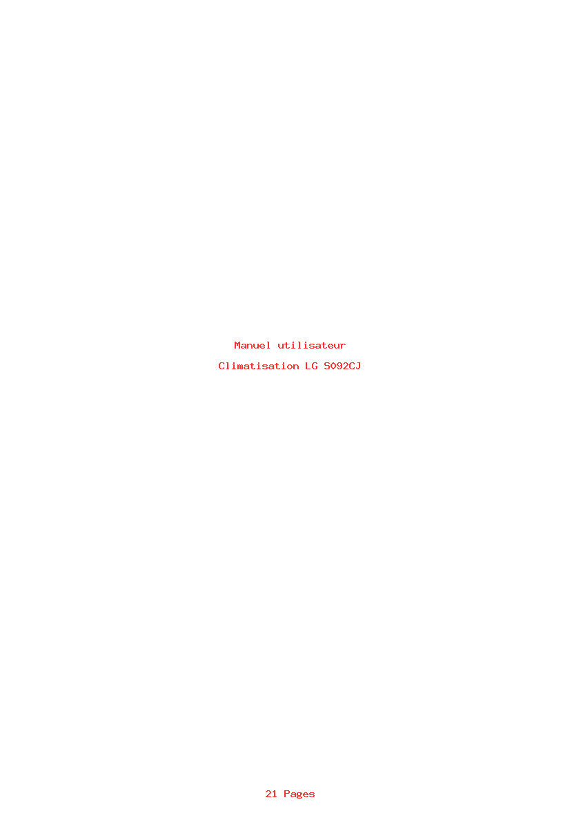 Page 1 de la notice Manuel utilisateur LG S092CJ