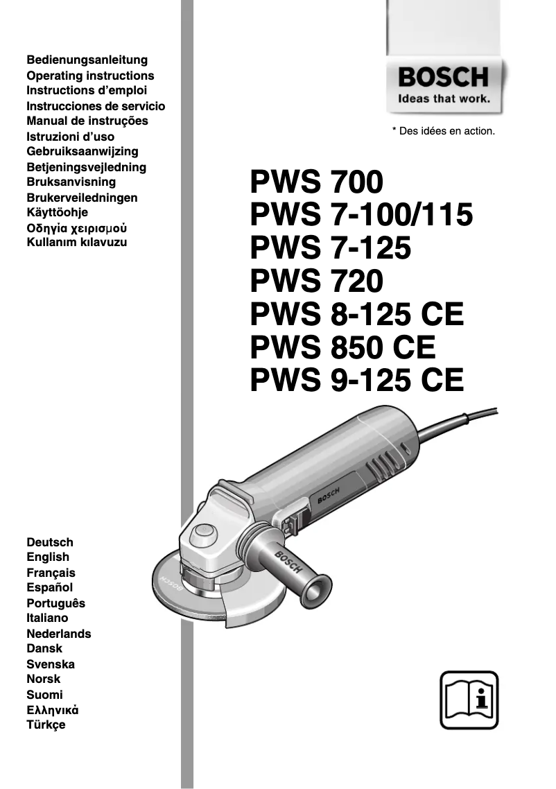 Page 1 of the manual User Manual Bosch PWS 700-100
