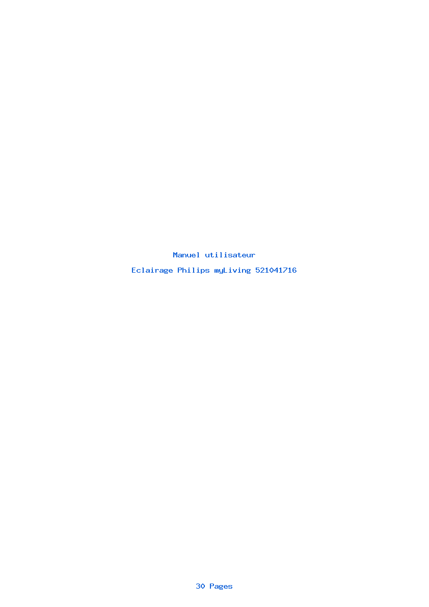 Page 1 de la notice Manuel utilisateur Philips myLiving 521041716