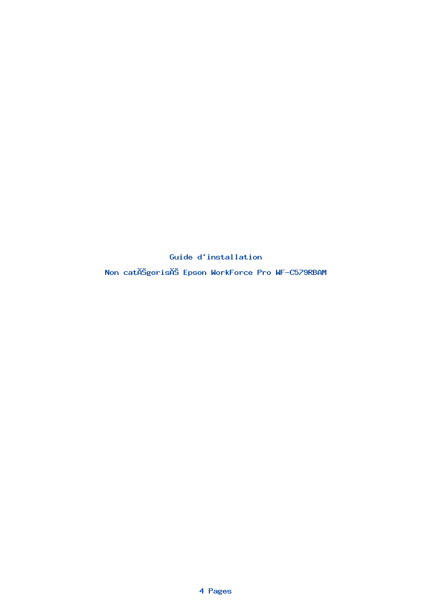 Page 1 de la notice Guide d'installation Epson WorkForce Pro WF-C579RBAM