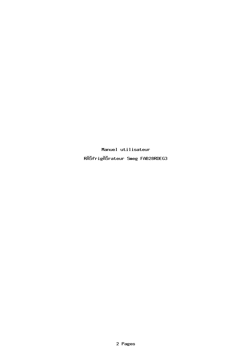 Page 1 de la notice Manuel utilisateur Smeg FAB28RDEG3
