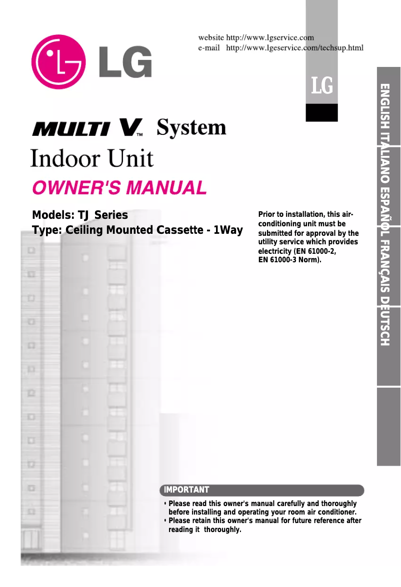 Page 1 of the manual User Manual LG ARNU07GTJC1