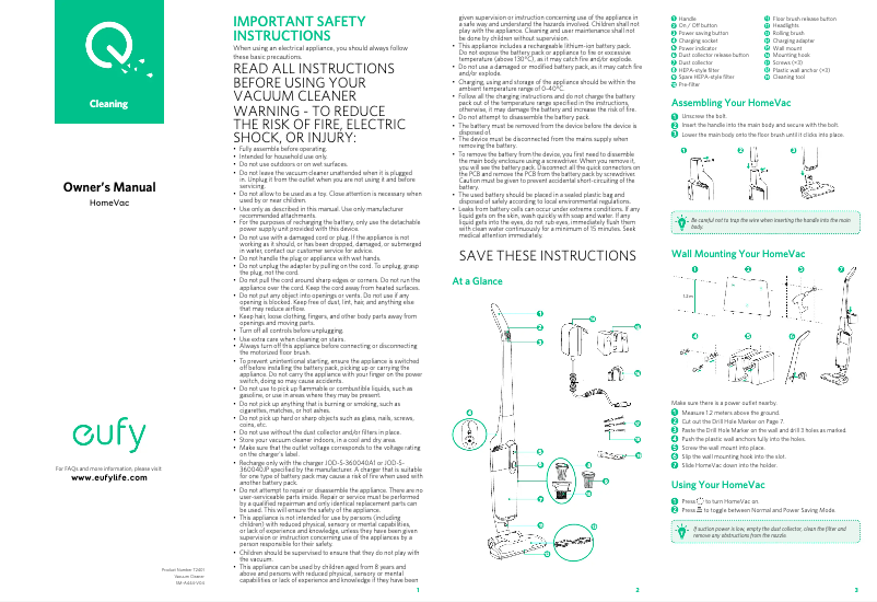 Página 1 del manual Manual de usuario Eufy HomeVac