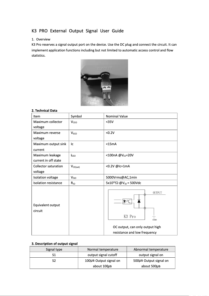 Page 1 de la notice Manuel utilisateur RK Technology K3 Pro