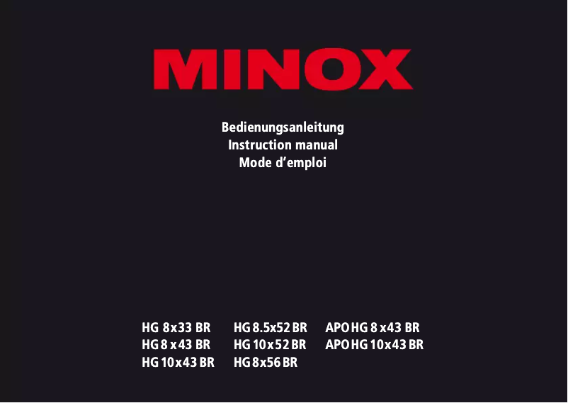 Page 1 de la notice Manuel utilisateur Minox HG 8x33 BR