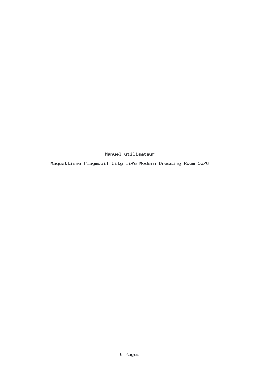Page 1 de la notice Manuel utilisateur Playmobil City Life Modern Dressing Room 5576