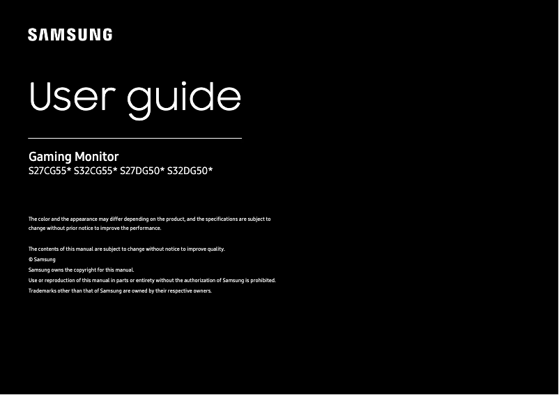 Página 1 del manual Manual de usuario Samsung S27DG500EN