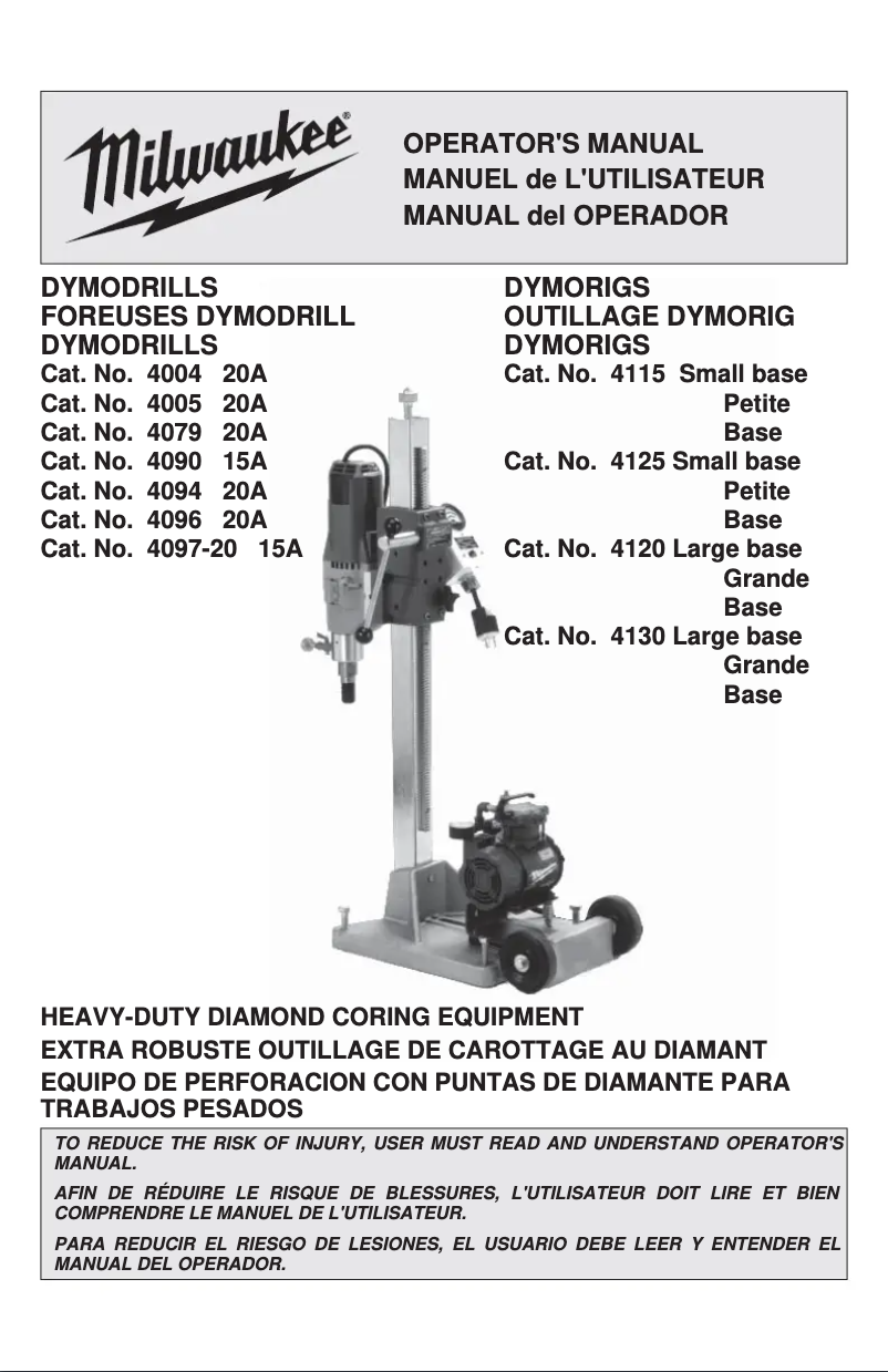 Page 1 de la notice Manuel utilisateur Milwaukee 4097-20
