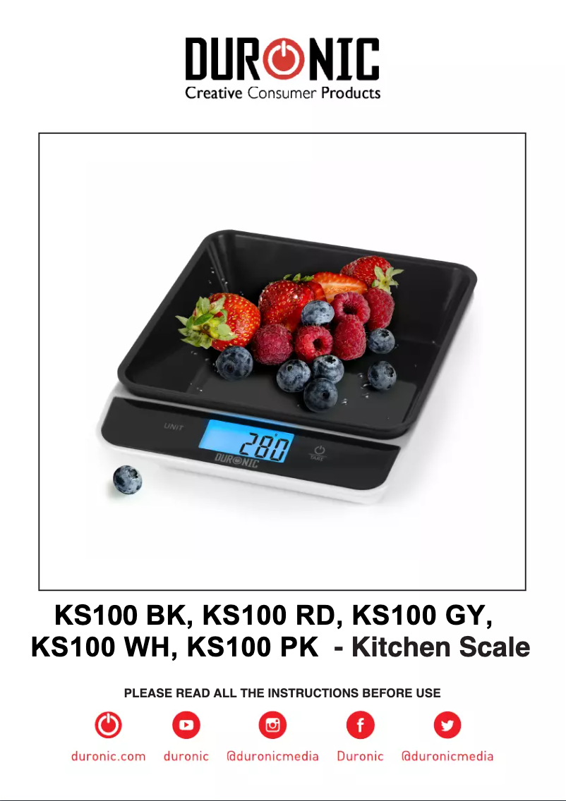 Page 1 de la notice Manuel utilisateur Duronic KS100