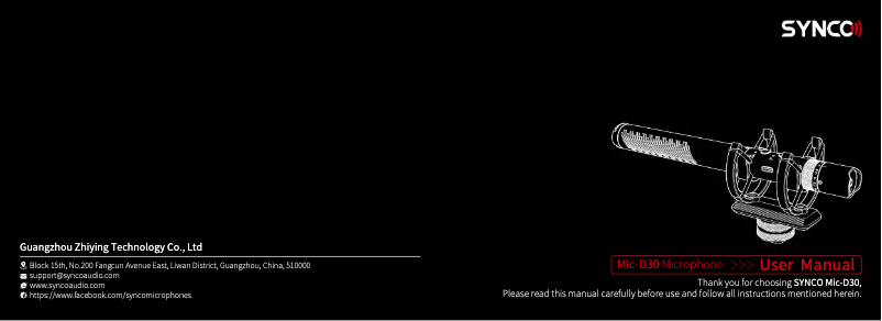 Page 1 de la notice Manuel utilisateur Synco Mic-D30