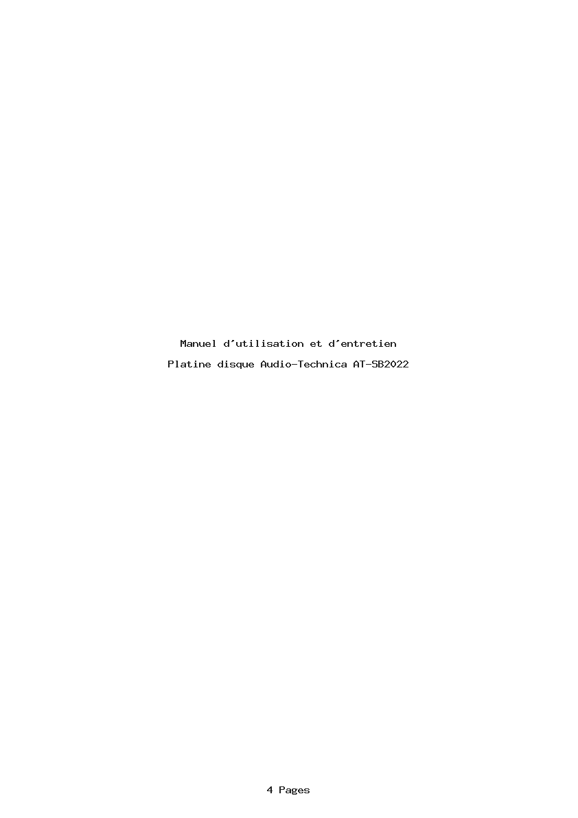Image de la première page du manuel de l'appareil AT-SB2022
