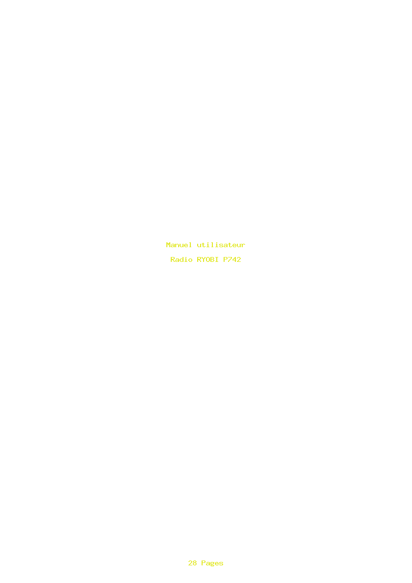 Page 1 de la notice Manuel utilisateur RYOBI P742