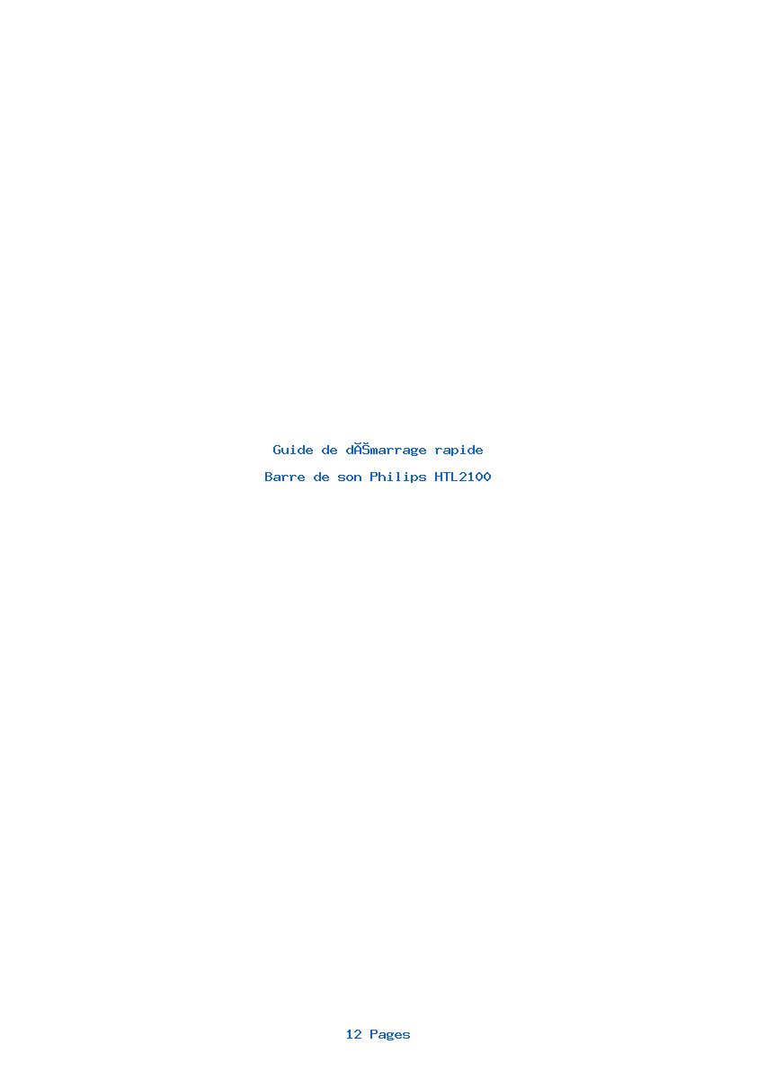 Image de la première page du manuel de l'appareil HTL2100