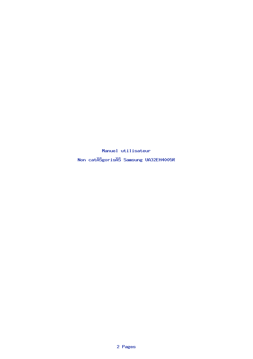 Page 1 de la notice Manuel utilisateur Samsung UA32EH4005R