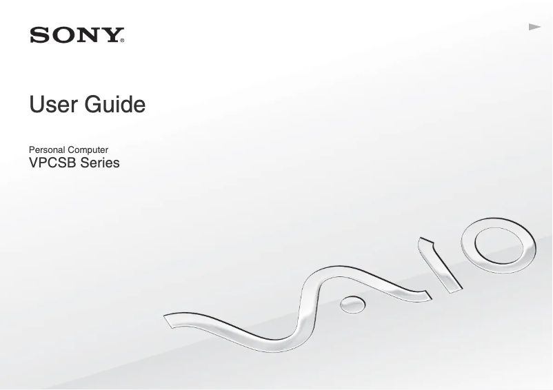 Page 1 de la notice Manuel utilisateur Sony Vaio VPCSB1D7E