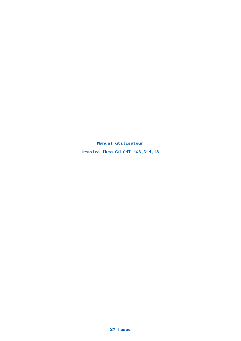 Page 1 de la notice Manuel utilisateur Ikea GALANT 403.644.18