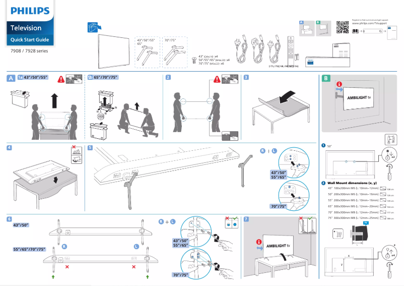 Página 1 del manual Guía de inicio rápido Philips 75PUT7908